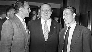 Gesichter einer neuen königlichen Ära: Real Madrids Präsident Santiago Bernabeu und Superstar Alfredo Di Stefano.