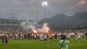 Platzsturm und Pyro: Der SCR Altach sicherte sich in der vergangenen Saison erst am letzten Spieltag den Klassenerhalt.