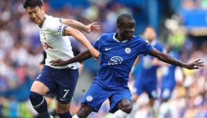 Heung-Min Son im Duell mit Chelseas N'Golo Kanté kurz vor dessen Verletzung.