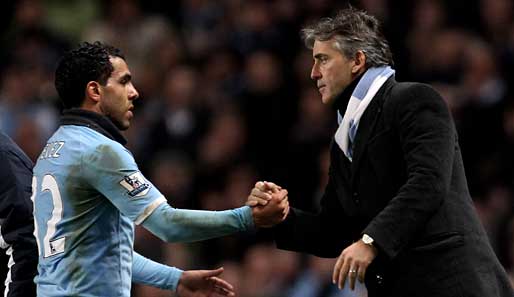 Carlos Tevez (l.) und Roberto Mancini werden wohl nie Freunde