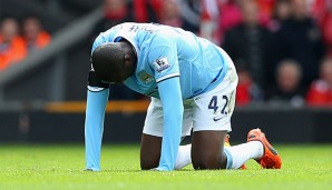 Yaya Toure musste im Spiel beim FC Liverpool (2:3) schon nach wenigen Minuten vom Platz