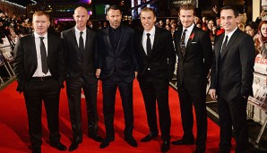 Zur Filmpremiere in London fand die "Class of '92" wieder in Vollbesetzung zusammen