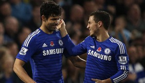 Eden Hazard (r.) steht zu Diego Costa