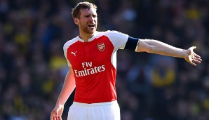 Per Mertesacker schied mit Arsenal gegen Watford aus dem FA Cup aus