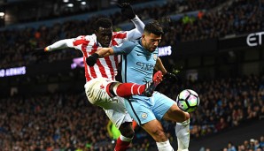 Manchester City hat gegen Stoke City wichtige Punkte gelassen