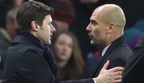 Pep Guardiola (r.) und Mauricio Pochettino sind derzeit mit ihren Team beide auf Champions League-Kurs