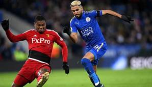 Riyad Mahrez im Zweikampf gegen einen Spieler von Watford