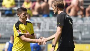 Kennen sich bereits durch ihre gemeinsame Zeit beim BVB: Chelsea-Trainer Thomas Tuchel und Gladbachs Jonas Hofmann.