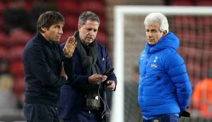 Von 2011 bis 2014 gemeinsam bei Juventus Turin, jetzt bei Tottenham Hotspur: Antonio Conte und Fabio Paratici mit Fitnesstrainer Gian Piero Ventrone.