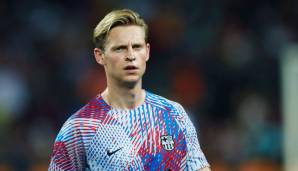 FRENKIE DE JONG (FC BARCELONA): Liga-Einsätze 2021/22: 32 - Passgenauigkeit: 91% - Erfolgsquote beim Dribbling: 85% - Gewonnene Zweikämpfe: 63% - Tore: 3 - Assists: 3