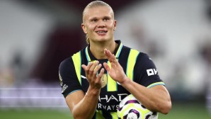 Erling Haaland nach seinem Dreierpack für Manchester City.