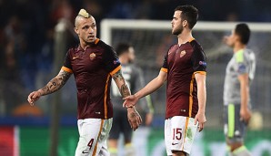 Nainggolan (l.) und Pjanic schieden mit der Roma CL-Achtelfinale gegen Real Madrid aus