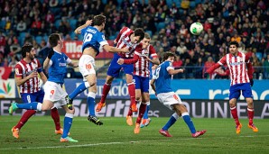 Atleticos Godin sicherte seinem Team mit diesem Kopfball den Heimsieg gegen Bilbao