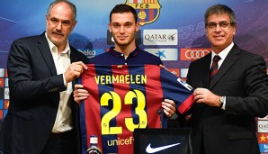 Thomas Vermaelen bei seiner Vorstellung in Barcelona