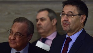 Florentino Perez (li.) und Josep Maria Bartomeu (re.)