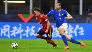 Während Spanien (rot) im Finale der Nations League um den Titel spielt, geht es für Italien heute nur noch um Platz 3.