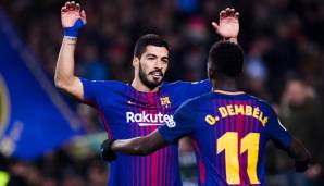 Luis Suarez spielt zusammen mit Ousmane Dembele.