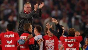 Peter Stöger hier beim Aufstieg des 1. FC Köln 2014.