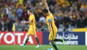 Tim Cahill formt ein "T"