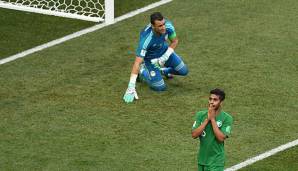 Essam El-Hadary hielt gegen Fahad Mosaed Al Muwallad einen Elfmeter, kassierte aber trotzdem zwei Gegentore.