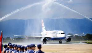 Der Airbus 319 mit dem Vizeweltmeister an Board ist in Zagreb gelandet!