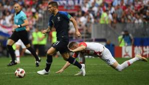 Lucas Hernandez: Hatte ähnlich große Probleme wie Pavard. Musste sich deswegen in der 41. gegen Rebic mit einem taktischen Foul behelfen. Bereitete das 4:1 durch Mbappe vor. Note: 3,5.