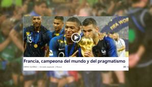 El Mundo: "Frankreich krönte sich zum zweiten Mal in der Geschichte zum Fußball-Weltmeister. In einem Finale, das von Strategie und Kontroversen geprägt war, und in dem die Franzosen besser als Kroatien waren."