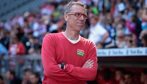 Ist das bei Peter Stöger schon die Vorfreude auf die Kölsch-Dusche?