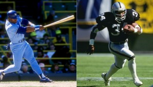 BO JACKSON: Einer der größten Athleten aller Zeiten: Jackson spielte auf dem College Football und Basketball. Es folgten insgesamt 8 Jahre in der MLB, viermal machte er nach Saisonende einfach in der NFL weiter. Resultat: 141 Homeruns, 45 Touchdowns