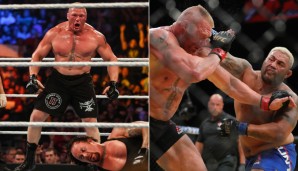 BROCK LESNAR: In der NFL reichte es nur zu Preseason Games mit den Vikings, dafür sind es mittlerweile schon über zehn Jahre im Wrestling-Zirkus. Mehrere Versuche bei der UFC kamen dazu, er wurde 2008 und 2011 Schwergewichts-Champion