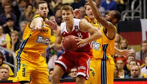 Nationalspieler Heiko Schaffartzik (m.) wechselte im Juli von Alba Berlin zum FC Bayern München