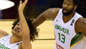 Anderson Varejao (l.) und Nene dominierten im Achtelfinale gegen Argentinien die Bretter