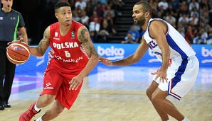 Tony Parker (r.) krönte sich gegen Polen zum besten Scorer der EM-Geschichte