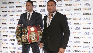 Wladimir Klitschko und Kubrat Pulev (r.) treffen am Samstag aufeinander