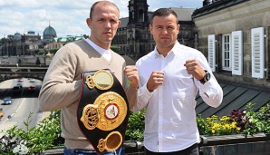 Konni Konrad (r.) will Jürgen Brähmer in Dresden entthronen