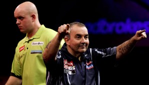 Platz 1: Phil Taylor - größte Erfolge: 16 Mal Weltmeister (PDC: 14 Mal, BDO: 2 Mal), Sieger Premier League (6 Mal), Sieger UK Open (5 Mal), World Cup of Darts (4 Mal)