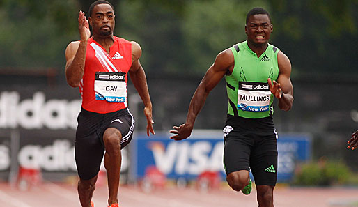 Tyson Gay (l.) zog in New York gegen Steve Mullings den Kürzeren