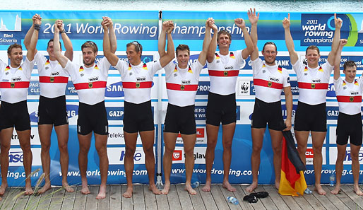 Der Deutschland-Achter machte den Titel-Hattrick im slowenischen Bled perfekt