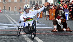 Alex Zanardi startet normalerweise auf herkömmlichen Handbikes