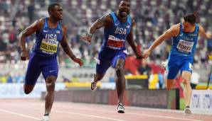 Christian Coleman gewinnt in brillanten 9,76 Sekunden gefolgt von Titelverteidiger Justin Gatlin.