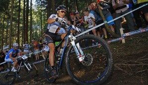 Bei den Olympischen Spielen in Peking gewann Sabine Spitz die Goldmedaille im Cross Country