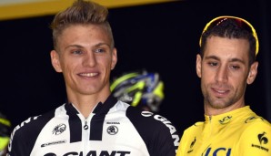 Marcel Kittel mit Tour-Sieger Vincenzo Nibali, der für das umstrittene Astana-Team fährt