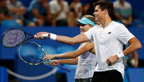 Ihr Mixed-Doppel konnte Bouchard und Raonic mit 6:3, 6:4 für sich entschieden