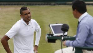 Im Match gegen Milos Raonic legt sich Kyrgios mit einer Zuschauerin an. "Sie hat angefangen zu lachen, ich fand es nicht wirklich witzig." Beim Aus gegen Richard Gasquet stehen dann Vorwürfe im Raum, aus Frust absichtlich Punkte abgeschenkt zu haben.