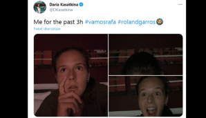 Daria Kasatkina: "Ich in den vergangenen drei Stunden ..."