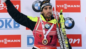 Martin Fourcade jubelt über seinen Sieg