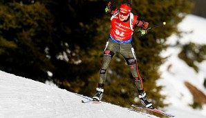 Benedikt Doll feiert seinen Sieg bei der WM in Hochfilzen