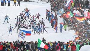 Ein Biathlon Wettkampf der IBU