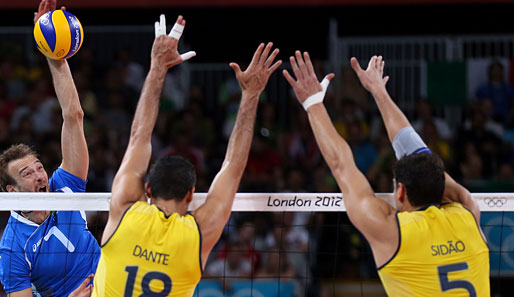 Die brasilianischen Volleyballer setzten sich mit 3:0 gegen Italien durch