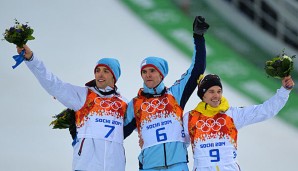 Fabian Rießle (r.) konnte sich immerhin noch mit der Bronze-Medaille trösten